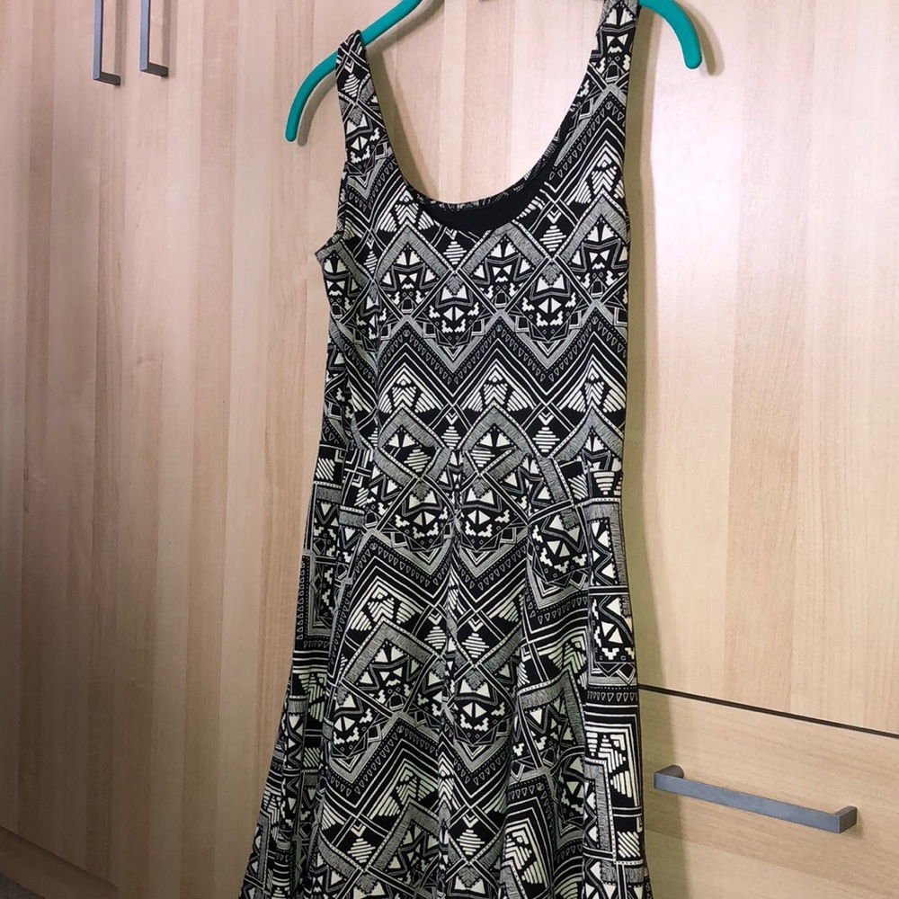 Aztec black and white summer dress